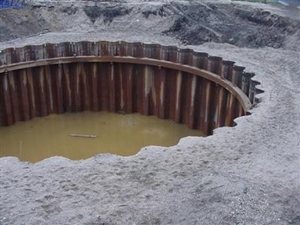 damwand, staal, ronde uitvoering van put