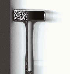 hamer, slaghamer, met kogeltjes gevulde kop, www1.conrad.nl (klik voor groter)