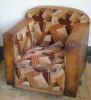tactiliteit, clubfauteuil-frans-leer-stof-met-art-deco-patroon, www.retro-recherche.nl